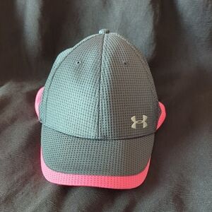 Under Armour Gray and Pink Cap Adjustable Running Hat Women's NWOT